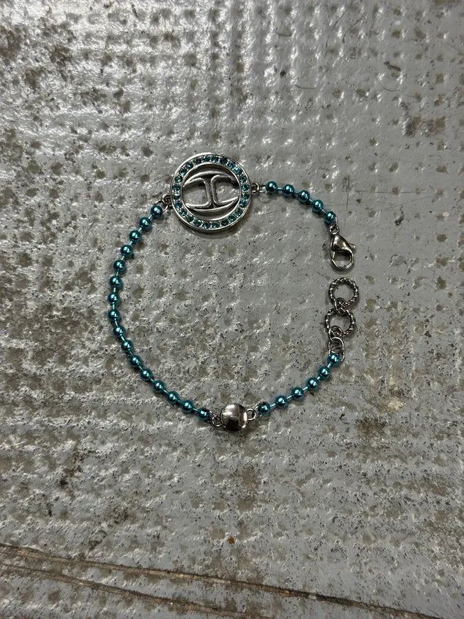 Cavalli Blue Embellished Bullet Bracelet WAUnFQJ 1