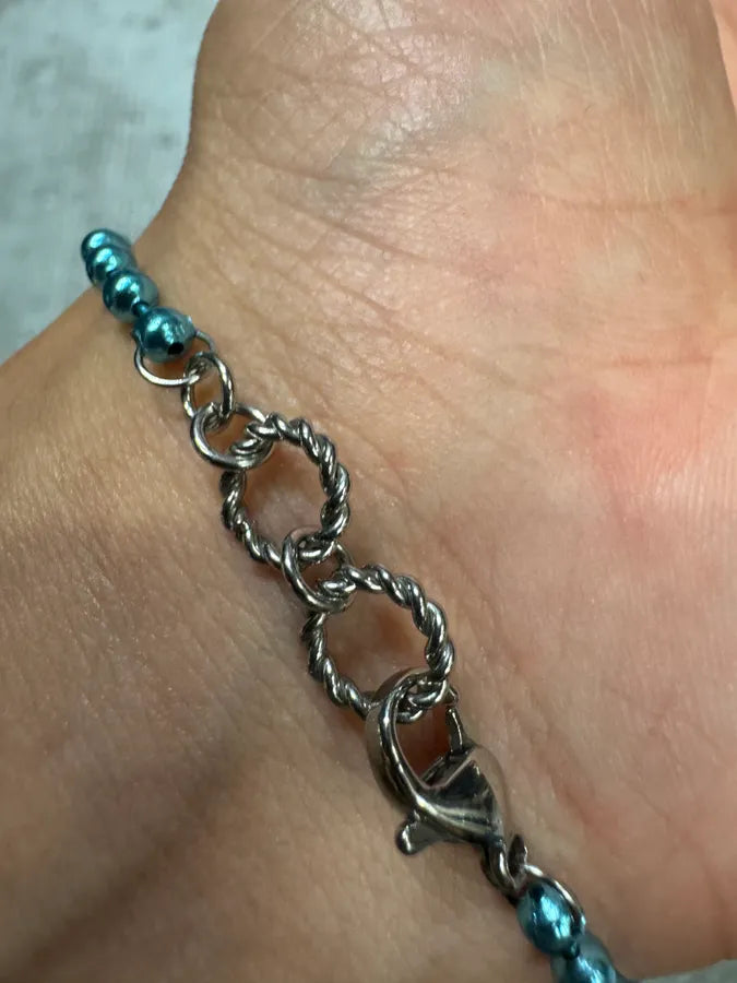 Cavalli Blue Embellished Bullet Bracelet WAUnFQJ 5