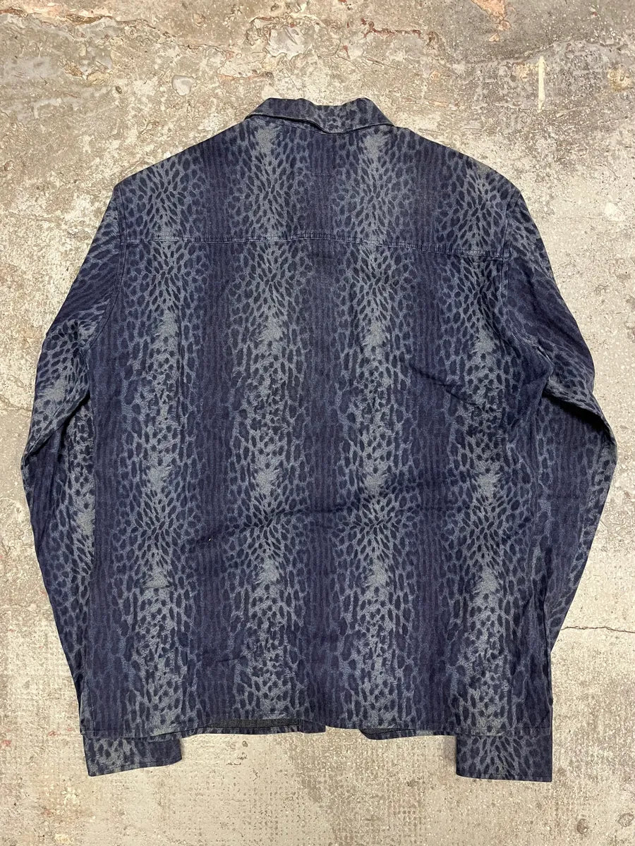 Cavalli Blue Safari Savage Leopard Shirt (M/L) 1
