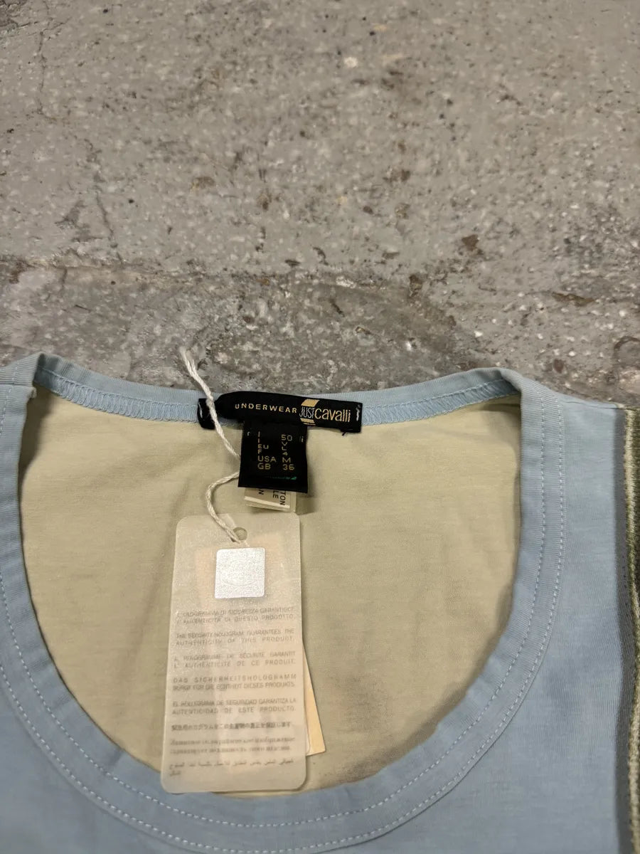 Cavalli Blue Trompe L’oeil Cowboy Gun T-Shirt OcsCmOh 10