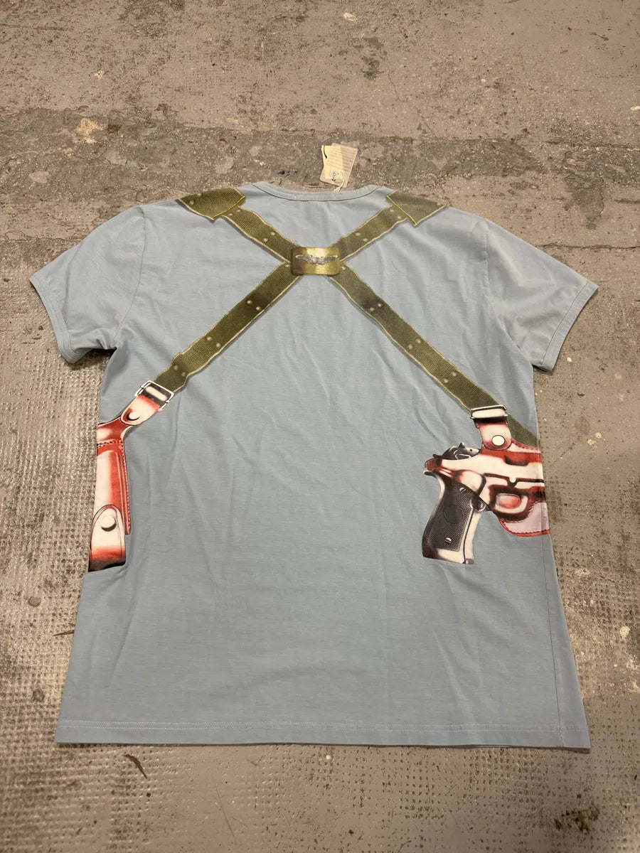 Cavalli Blue Trompe L’oeil Cowboy Gun T-Shirt OcsCmOh 3