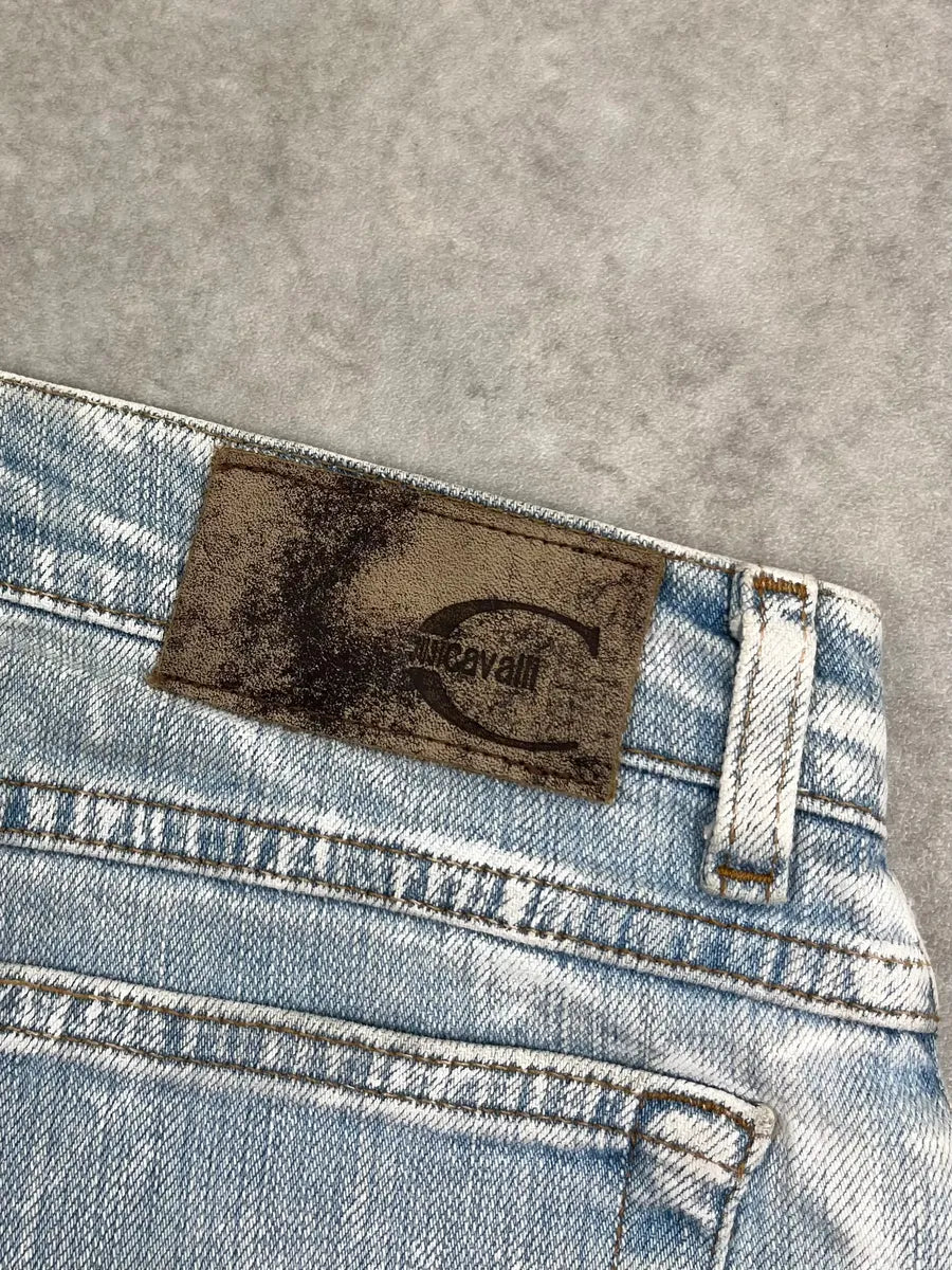 SS2005 Cavalli Bootcut Stone Washed Blue Denim Jeans rCsXeaf 9