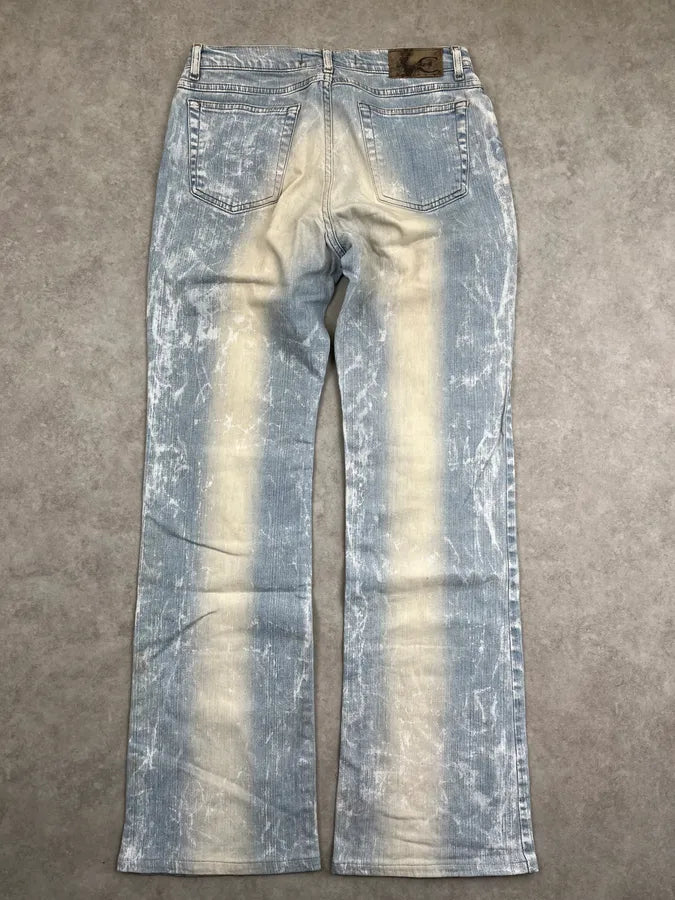 SS2005 Cavalli Bootcut Stone Washed Blue Denim Jeans rCsXeaf 4