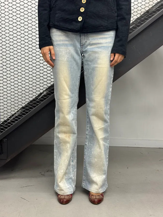 SS2005 Cavalli Bootcut Stone Washed Blue Denim Jeans rCsXeaf 1