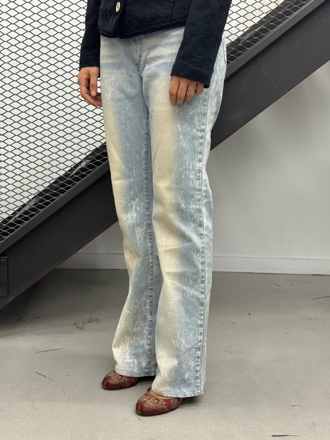 SS2005 Cavalli Bootcut Stone Washed Blue Denim Jeans rCsXeaf 2