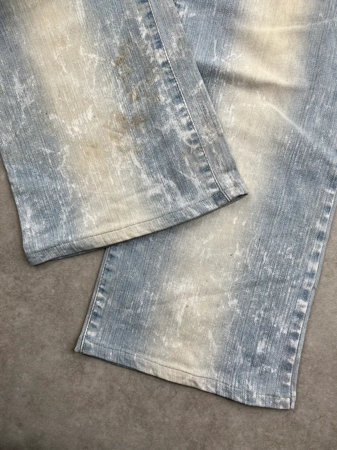 SS2005 Cavalli Bootcut Stone Washed Blue Denim Jeans rCsXeaf 7