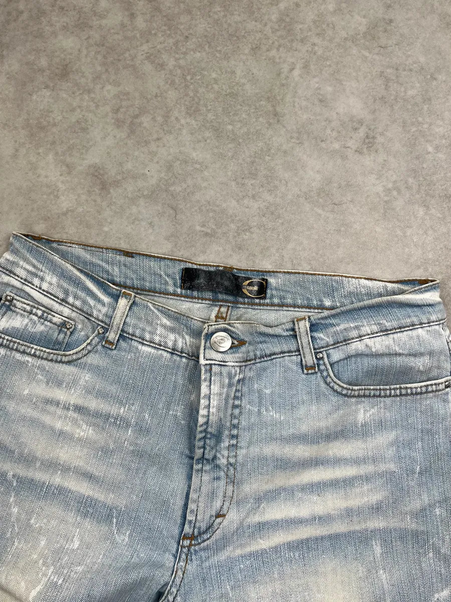 SS2005 Cavalli Bootcut Stone Washed Blue Denim Jeans rCsXeaf 5