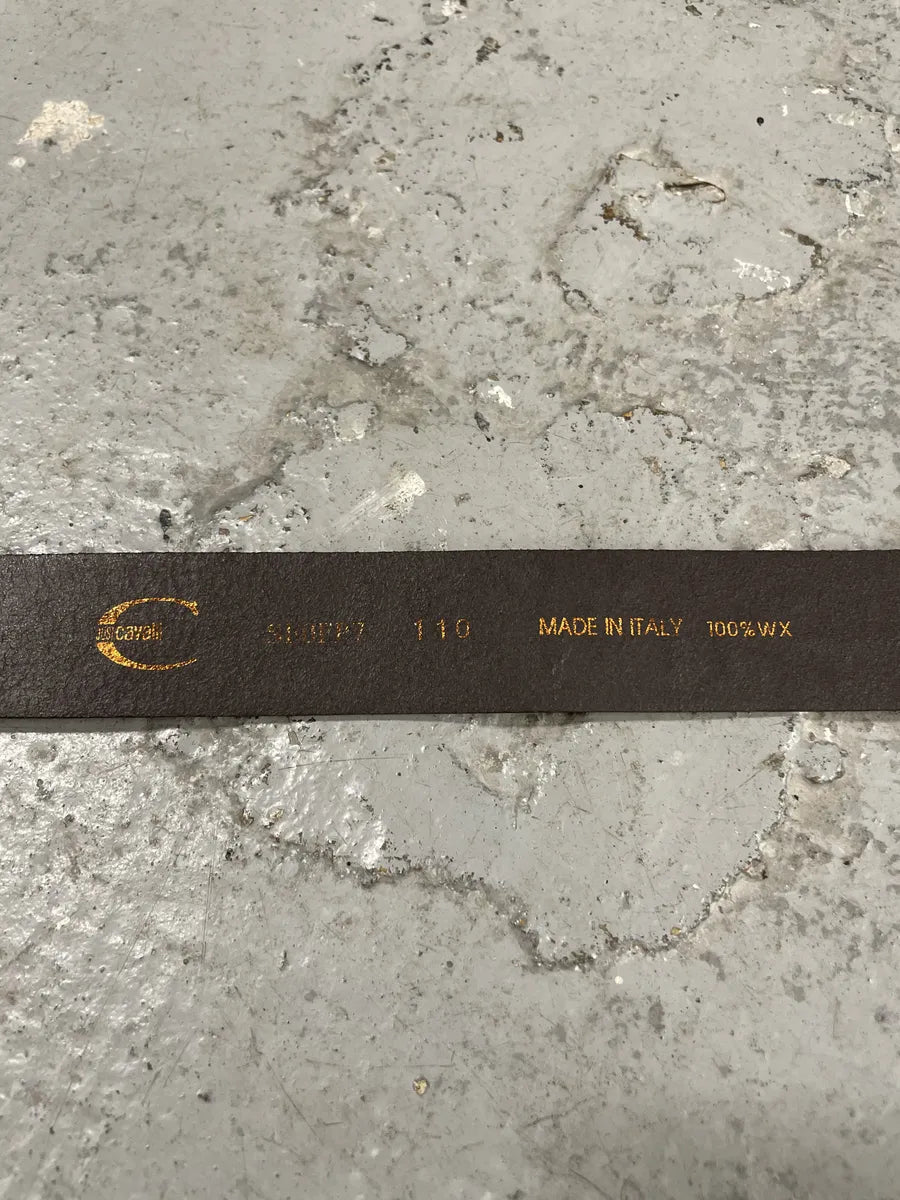 Cavalli Brown Embossed Crocodile Effect Leather Belt UWvjVkZ 3