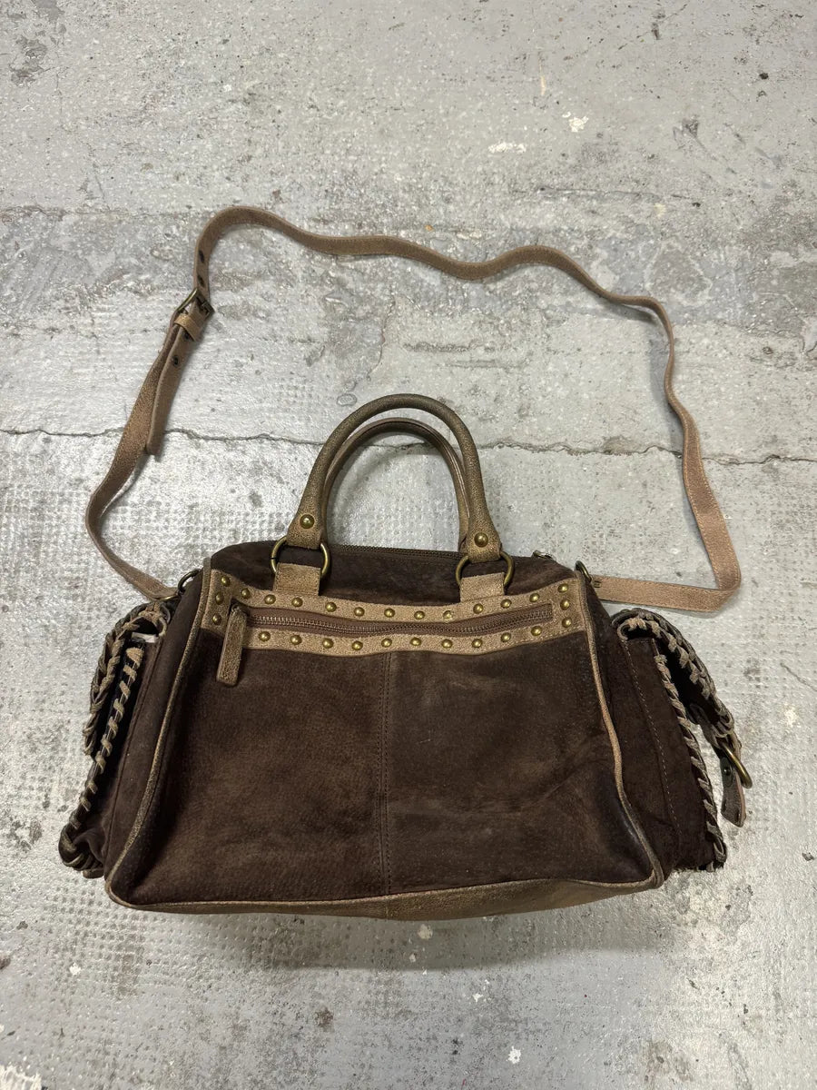 Cavalli Brown Suede Leather Pony Hair Handle Bag (OS) GgJKavA 2