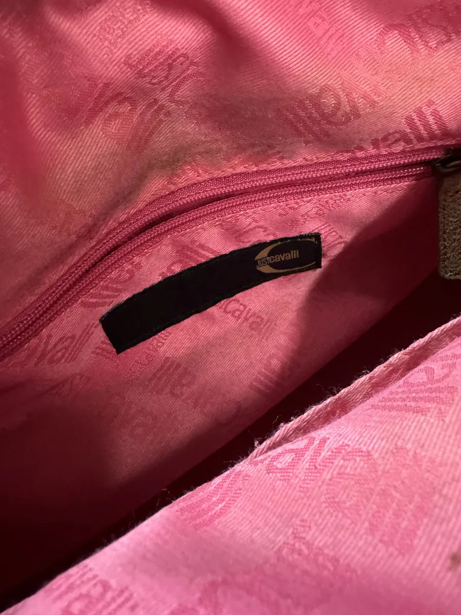 Cavalli Brown Suede Leather Pony Hair Handle Bag (OS) GgJKavA 5