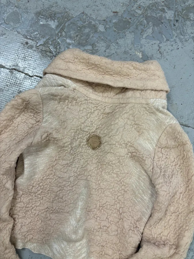 Roberto Cavalli Class Beige Wool Mohair Cropped Cardigan LctuLgX 5