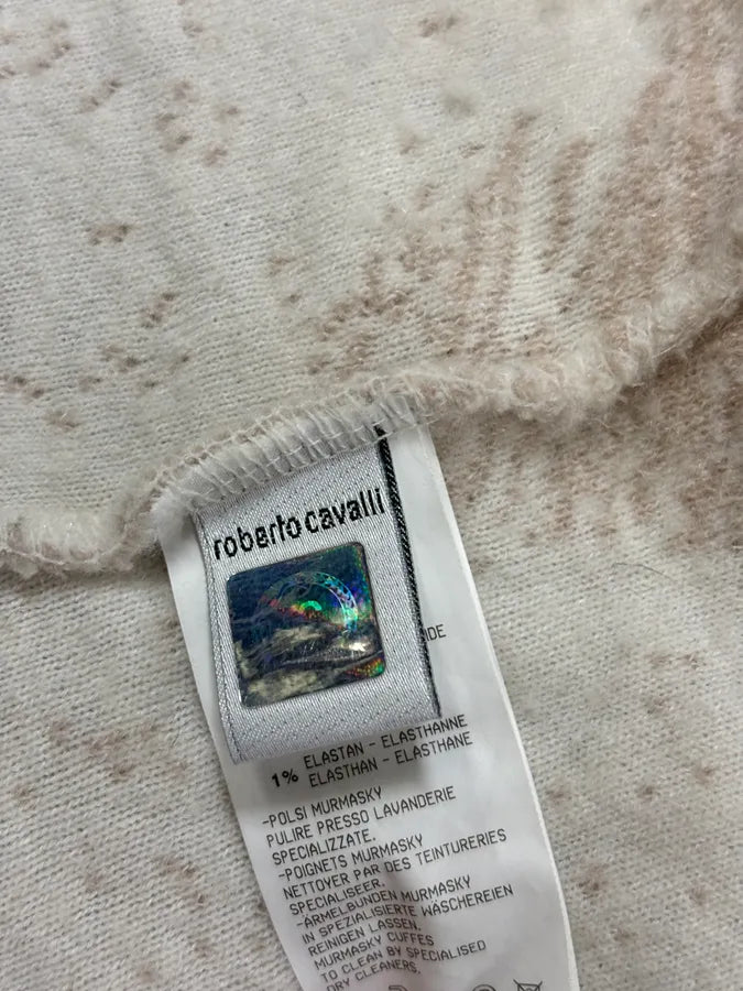Roberto Cavalli Class Beige Wool Mohair Cropped Cardigan LctuLgX 10