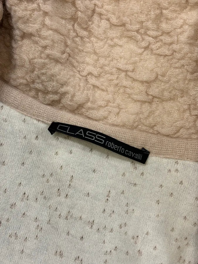 Roberto Cavalli Class Beige Wool Mohair Cropped Cardigan LctuLgX 9