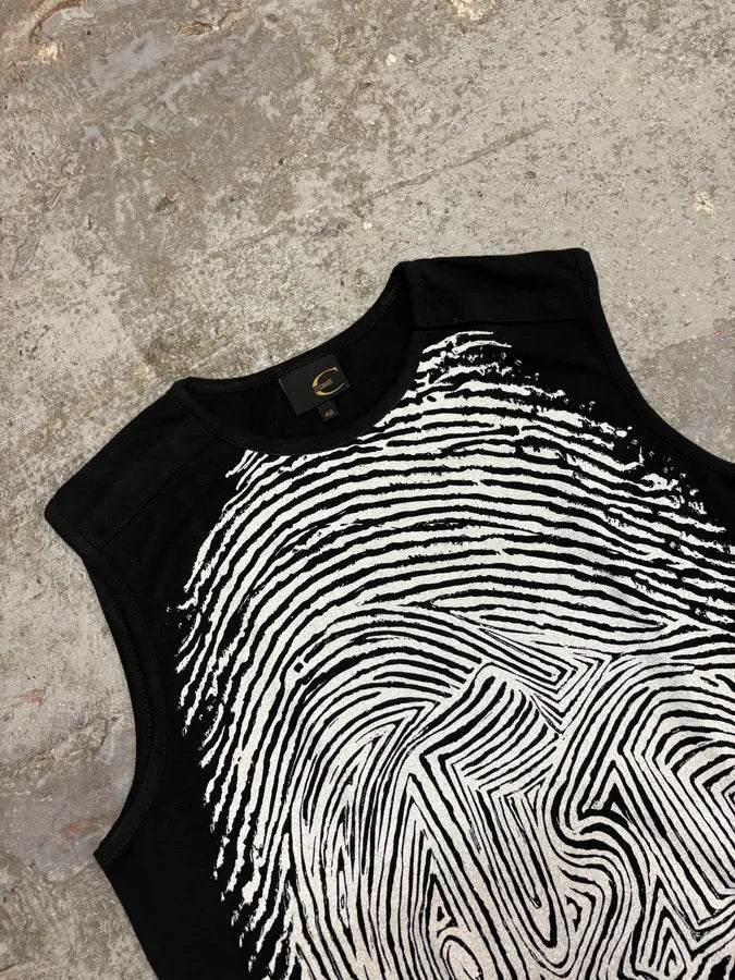 Cavalli DNA Finger Print Black & White Tank Top mgkNCHy 4