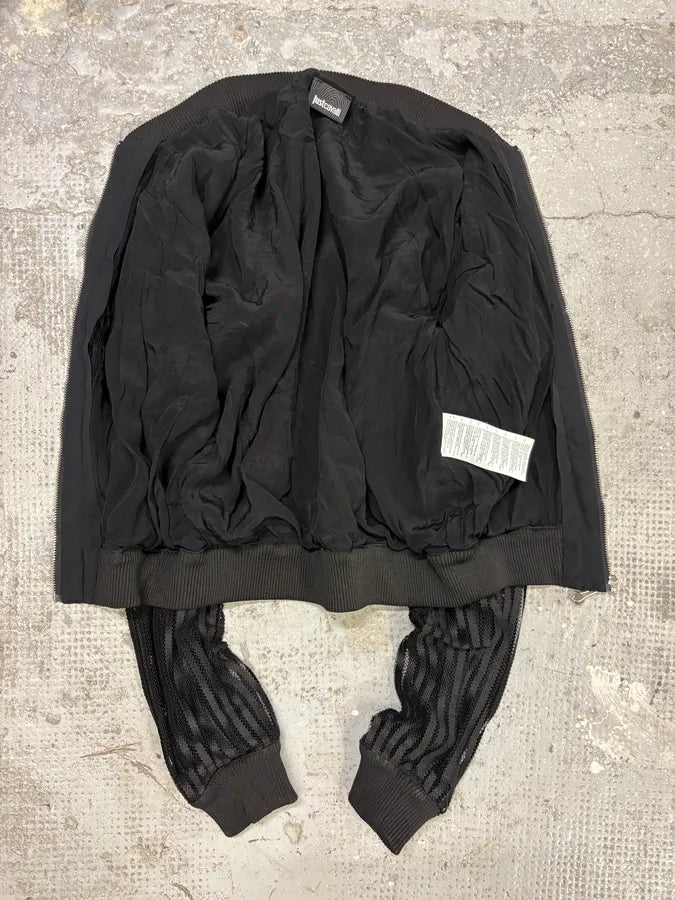 SS2018 Cavalli Eyeled Black Cropped Jacket (S/M) rqAYaQH 6