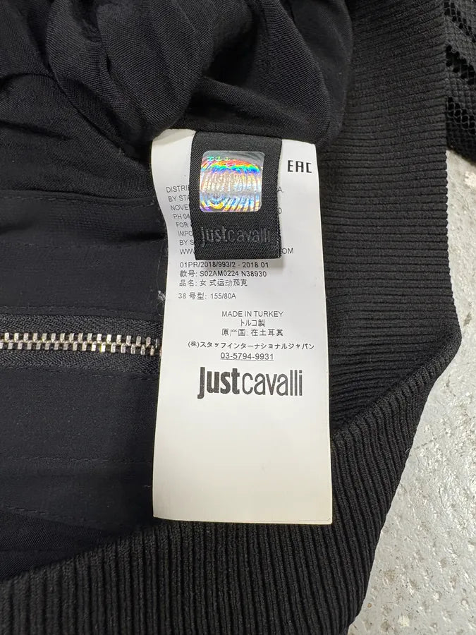 SS2018 Cavalli Eyeled Black Cropped Jacket (S/M) rqAYaQH 11