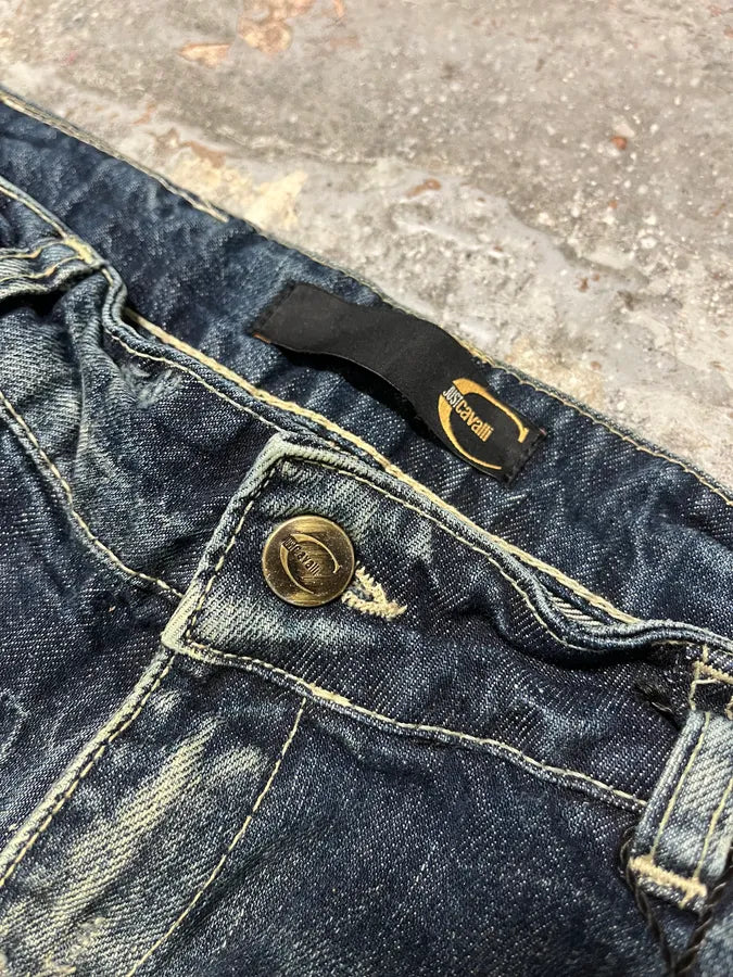 Cavalli Faded Blue Caw Patchwork Denim Jeans eVXHuTd 4