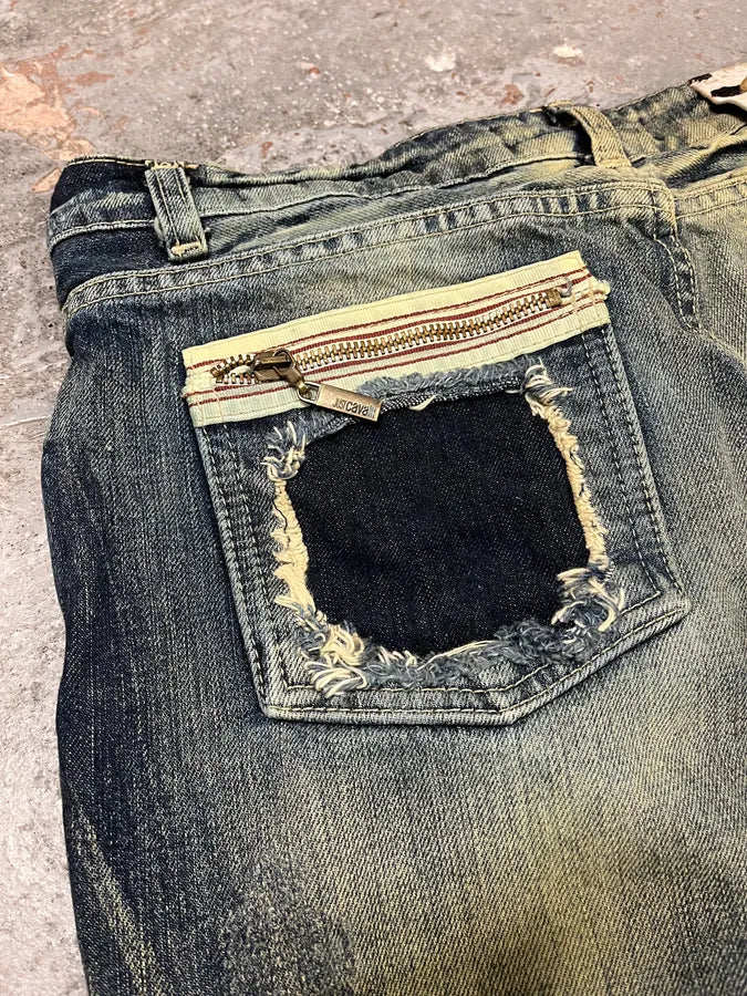 Cavalli Faded Blue Caw Patchwork Denim Jeans eVXHuTd 6