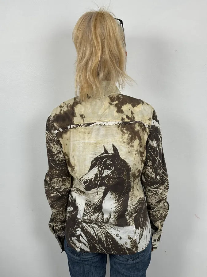 Cavalli Faded Green Ornament T-Shirt WiGScmw 2