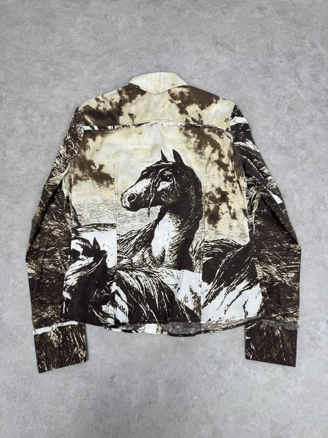 Cavalli Faded Green Ornament T-Shirt WiGScmw 3