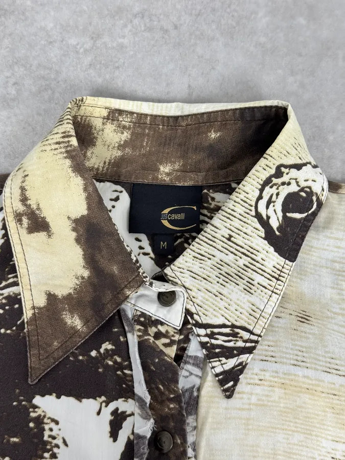 Cavalli Faded Green Ornament T-Shirt WiGScmw 4