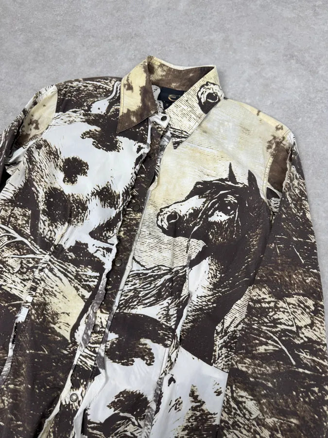 Cavalli Faded Green Ornament T-Shirt WiGScmw 5