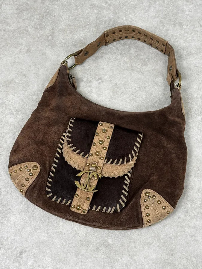 Cavalli Fur Pockets Brown Leather Bag HZiyRxl 3