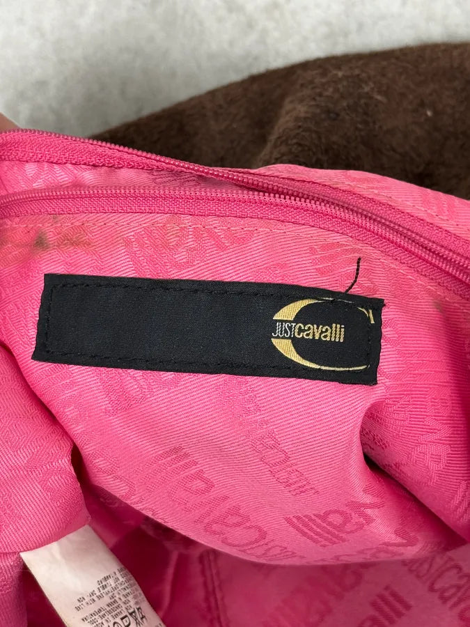 Cavalli Fur Pockets Brown Leather Bag HZiyRxl 10