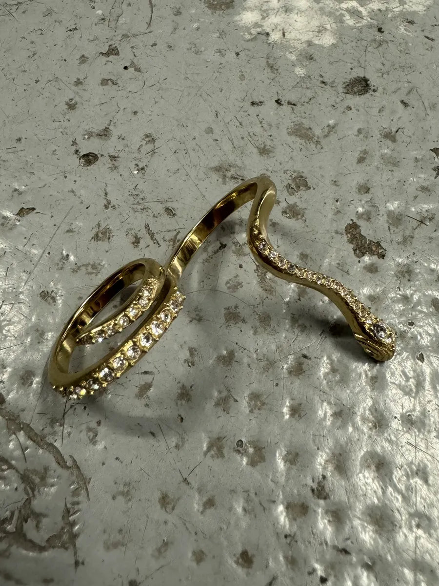 Cavalli Gold Snake 2 Fingers Rings Zidonem 2