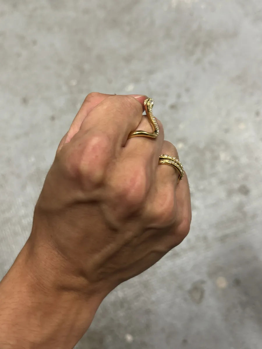 Cavalli Gold Snake 2 Fingers Rings Zidonem 3