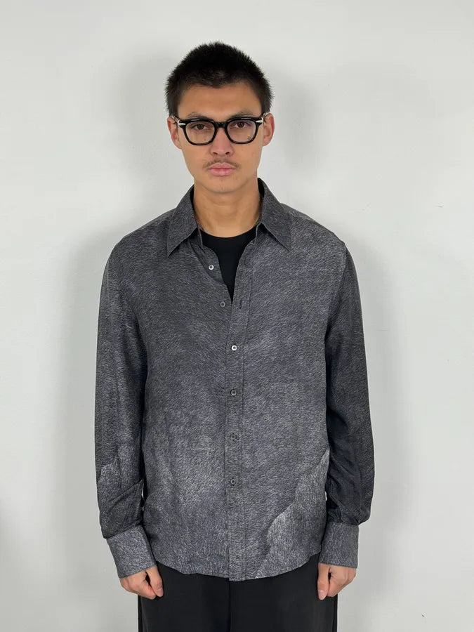 2000s Roberto Cavalli Grey Abstract Shirt  ijSFSYQ 1