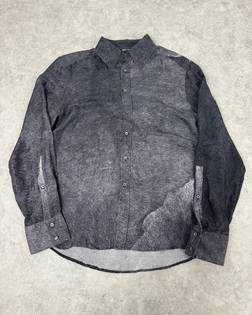 2000s Roberto Cavalli Grey Abstract Shirt  ijSFSYQ 0