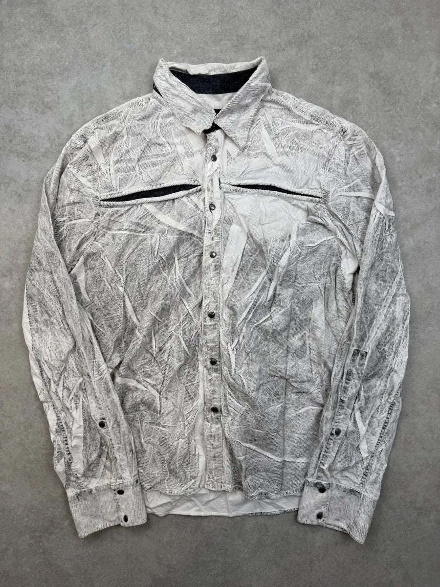 2000s Cavalli Grey Abstract Print Shirt IviGbhV 0
