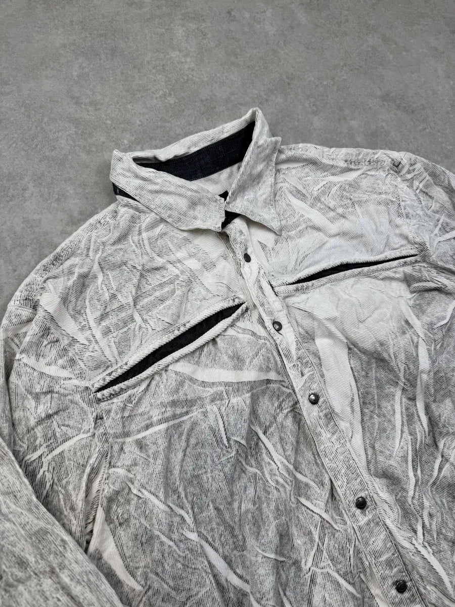 2000s Cavalli Grey Abstract Print Shirt IviGbhV 3