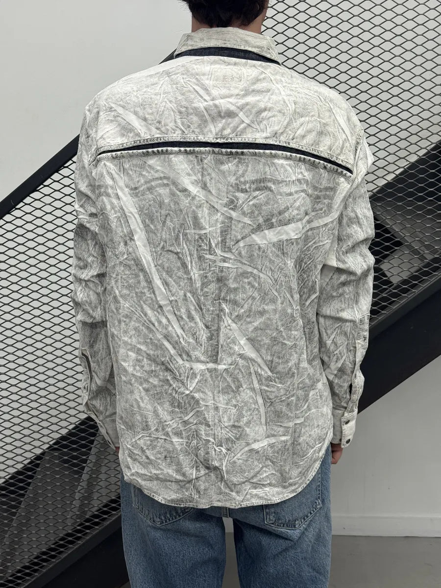 2000s Cavalli Grey Abstract Print Shirt IviGbhV 2