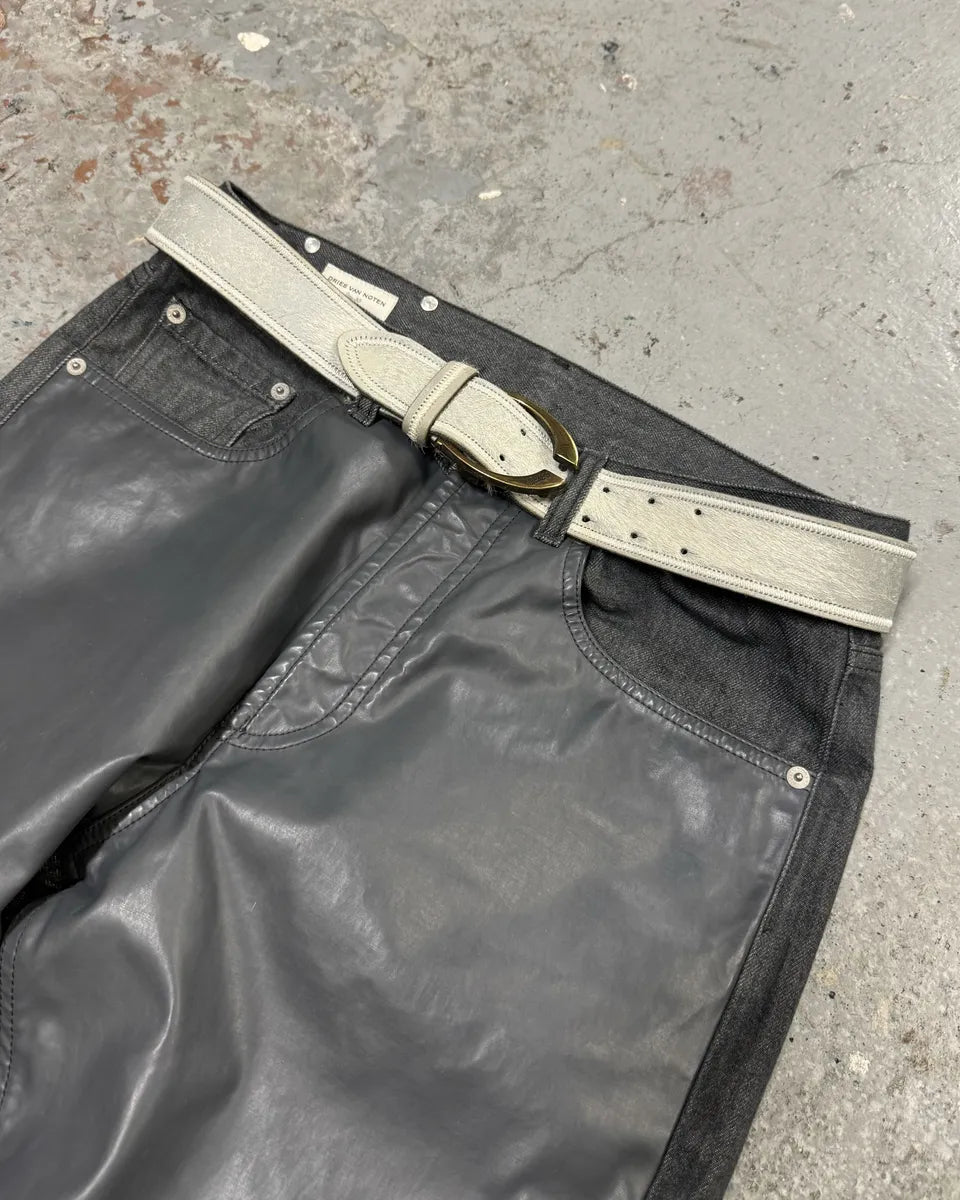 Cavalli Grey Light Pony Hair Leather Belt (OS) 0