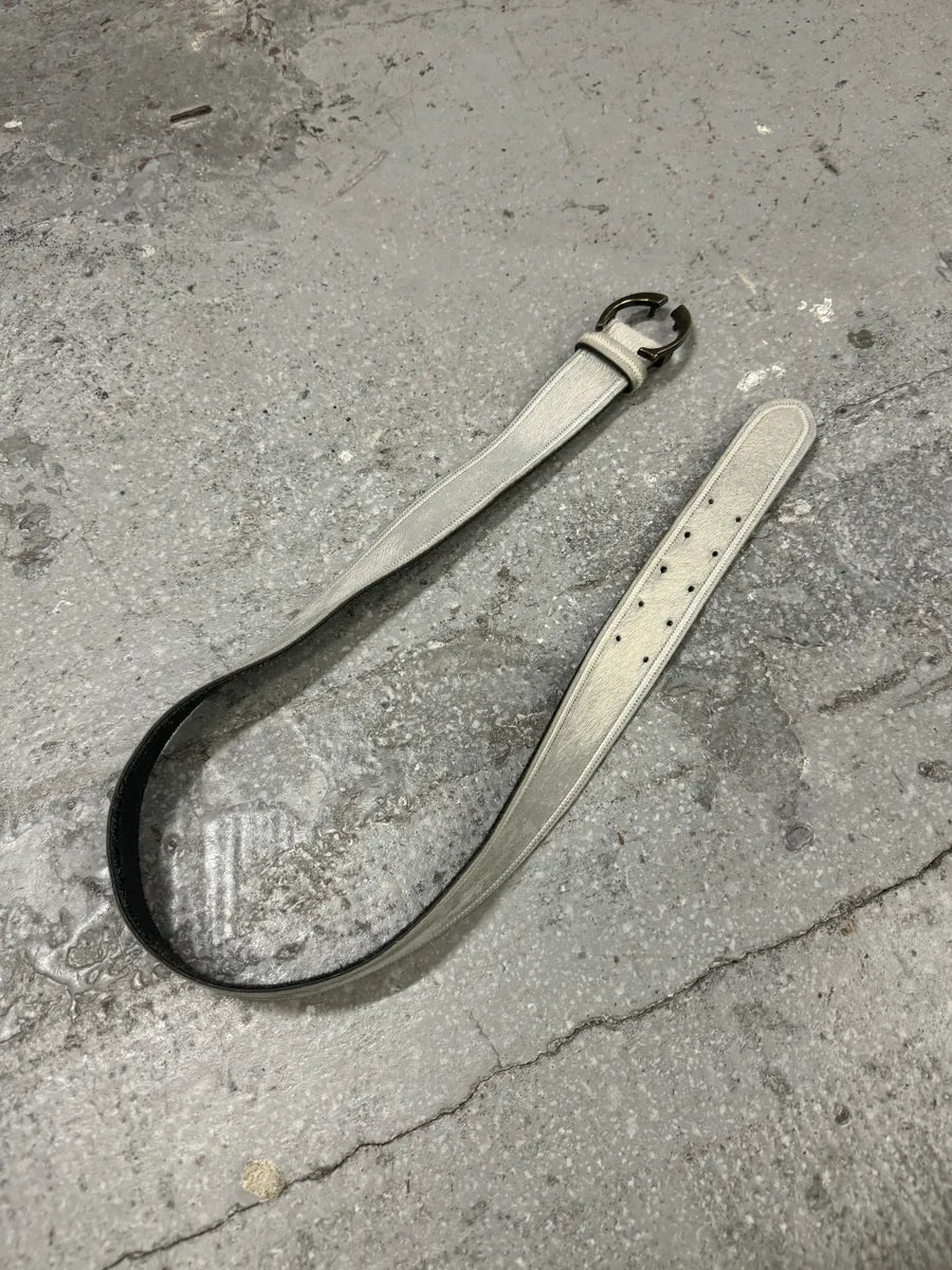 Cavalli Grey Light Pony Hair Leather Belt (OS) 3