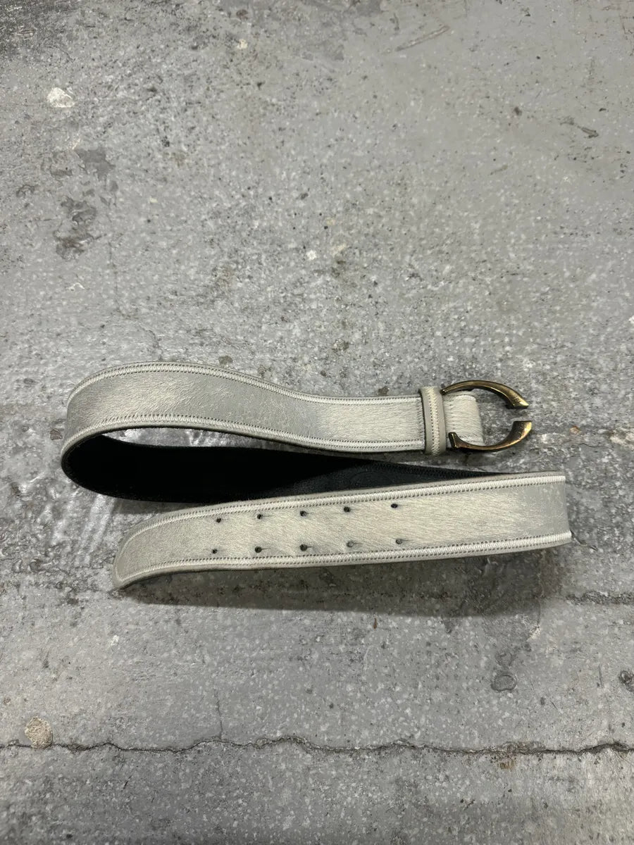 Cavalli Grey Light Pony Hair Leather Belt (OS) 4