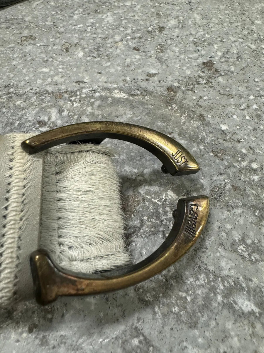 Cavalli Grey Light Pony Hair Leather Belt (OS) 6