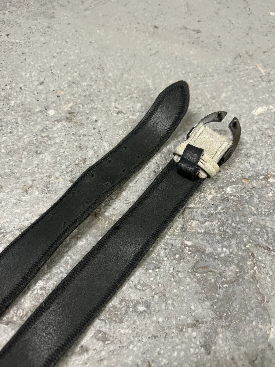 Cavalli Grey Light Pony Hair Leather Belt (OS) 7