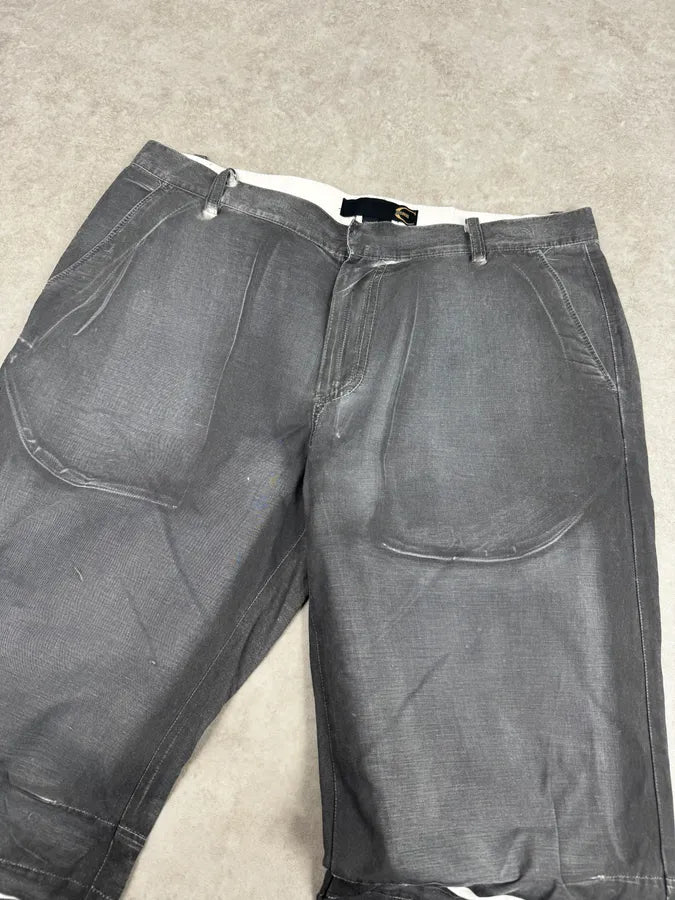 2000s Cavalli Grey Wax Washed Flared Pants QJgCvBv 5