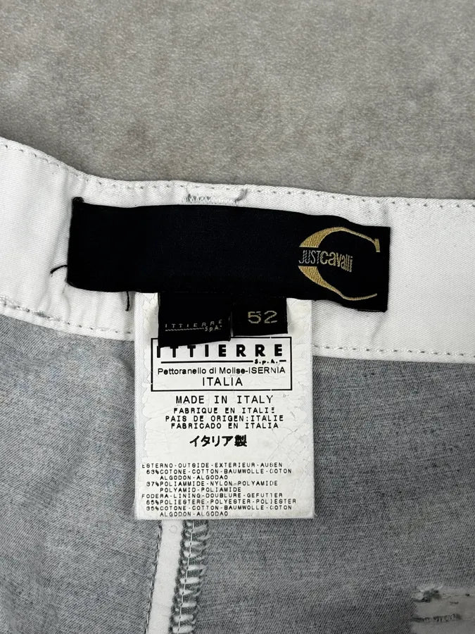 2000s Cavalli Grey Wax Washed Flared Pants QJgCvBv 9