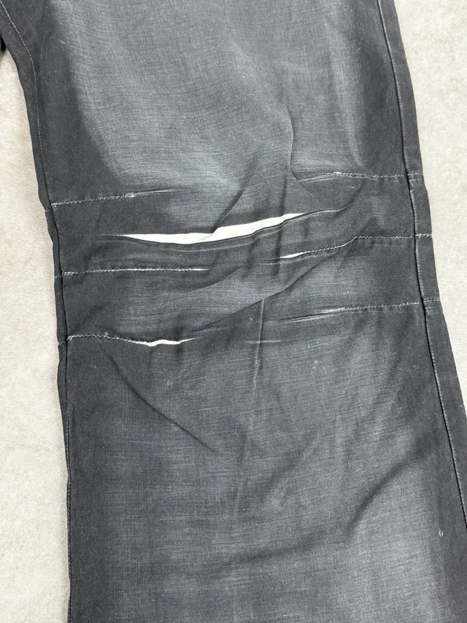 2000s Cavalli Grey Wax Washed Flared Pants QJgCvBv 7