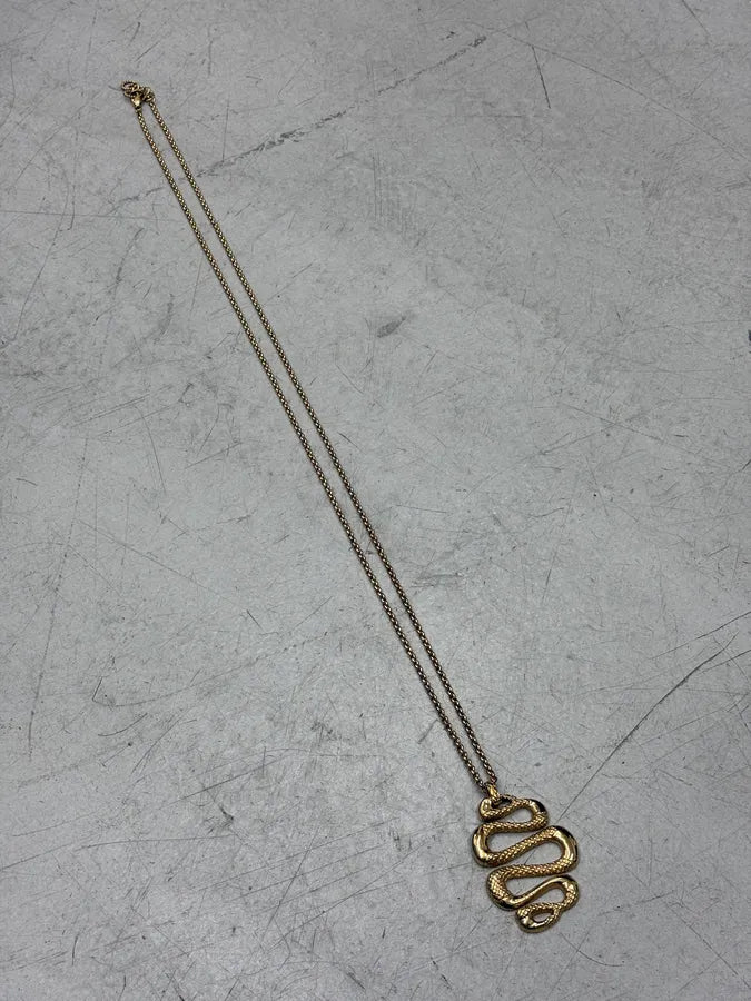 Cavalli Guilded Metal Gold Snake Charm Necklace PwrNgAl 3