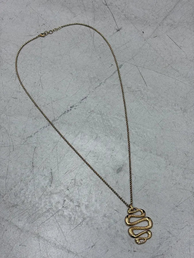 Cavalli Guilded Metal Gold Snake Charm Necklace PwrNgAl 2