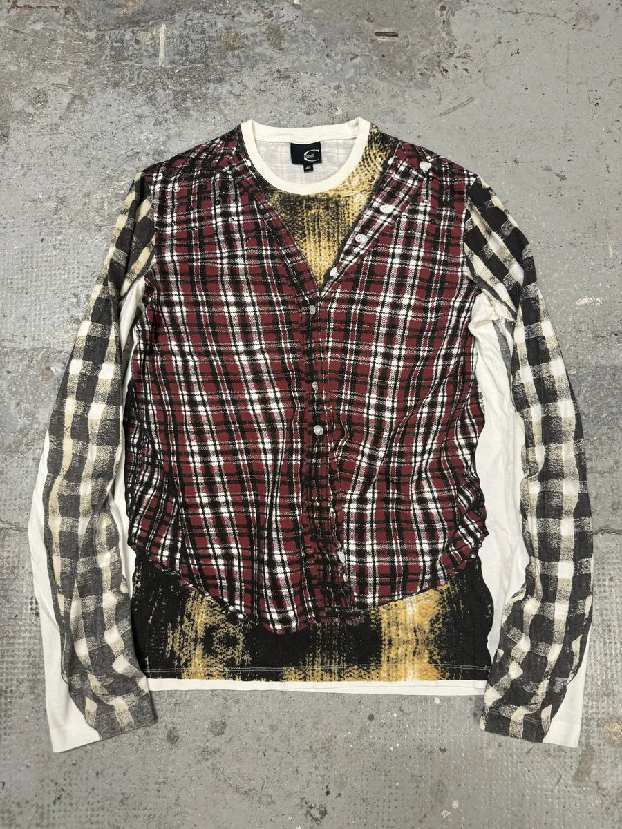 Cavalli Longsleeves Trompe L’oeil Effect Checkered Shirt (M) vxGRCZG 0