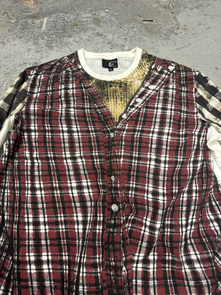 Cavalli Longsleeves Trompe L’oeil Effect Checkered Shirt (M) vxGRCZG 3