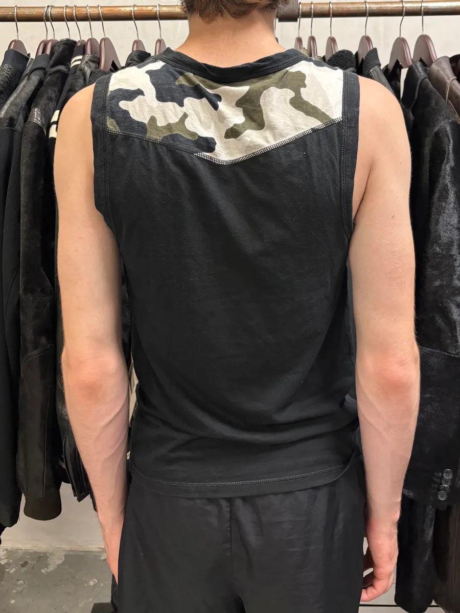 Cavalli Military Trompe L’oeil Necklace Black Tank Top VgzZfLB 3