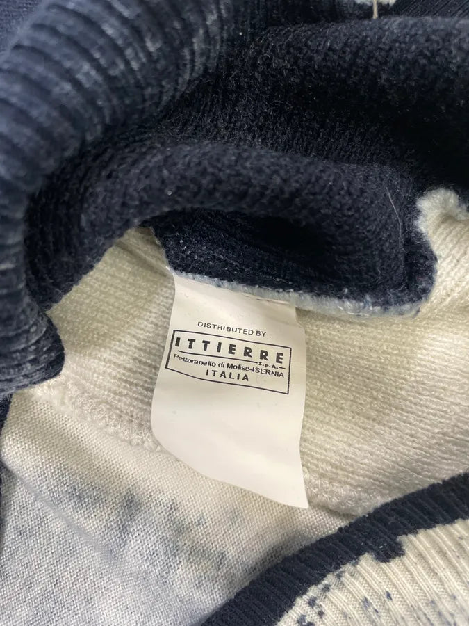 Cavalli Navy & White Contemporary Art Two Tone V Sweater (M/L) IvaFQPE 8