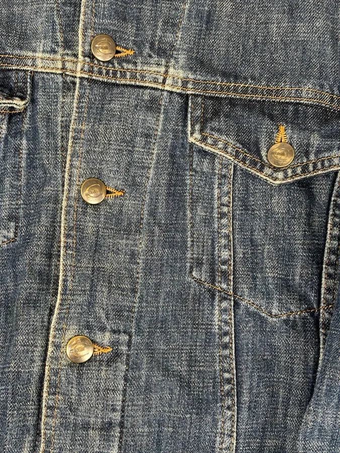 2000S Cavalli Navy Faded Denim Jacket VesMFfN 7